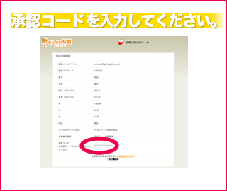 承認コード入力